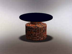 Brick glass table 3D Model