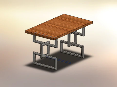 나무 테이블 3개 모음 3D 모델