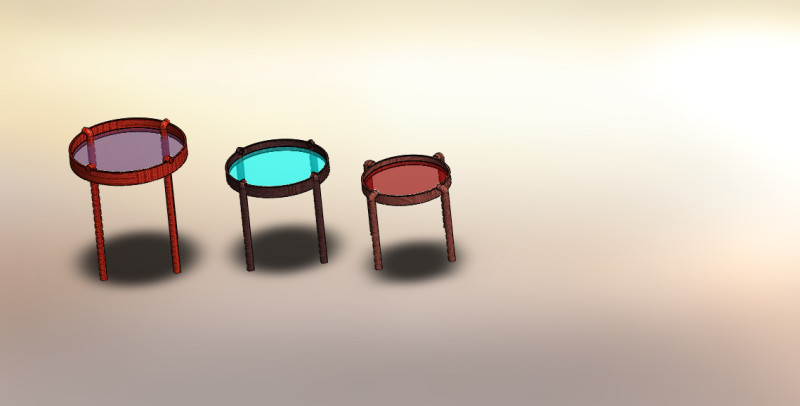 Collection of 3 coffee tables 3D Модель .c4d .max .obj .3ds .fbx .stl .blend 