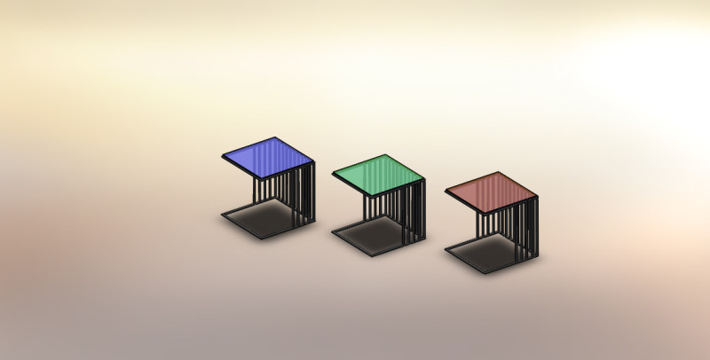 Collection of 3 modern tables design with 3 different colours each 3D Model .c4d .max .obj .3ds .fbx .stl .blend 