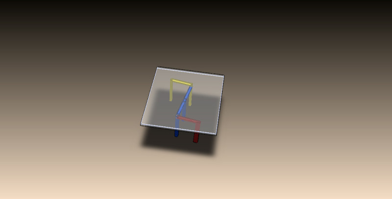 Z shape design glass table 3D Model .c4d .max .obj .3ds .fbx .stl .blend 