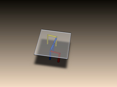 Z shape design glass table 3D Model