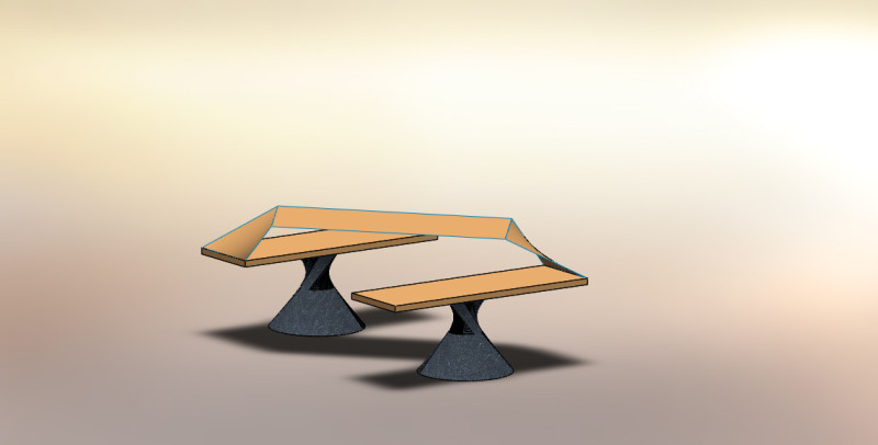 Twisted benche design 3D 模型 .c4d .max .obj .3ds .fbx .stl .blend 