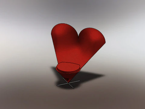 Krzesło w kształcie serca Model 3D