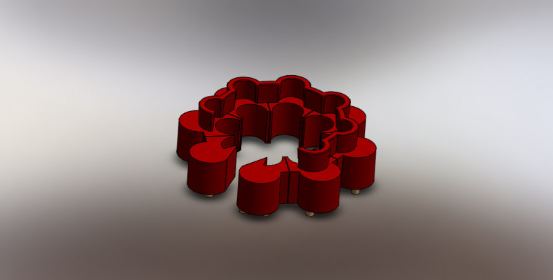 Big red sofa 3D मॉडल .c4d .max .obj .3ds .fbx .stl .blend