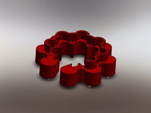 Big red sofa 3D मॉडल