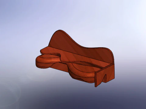 Drewniana sofa Model 3D