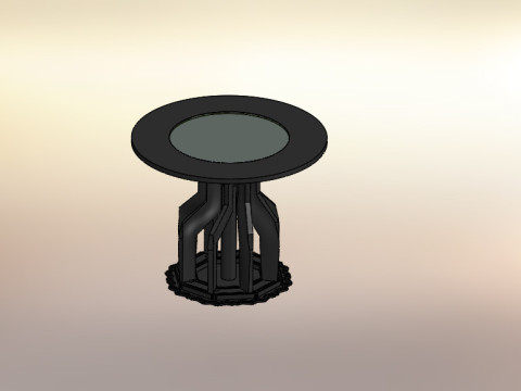 Modern steel table Modello 3D
