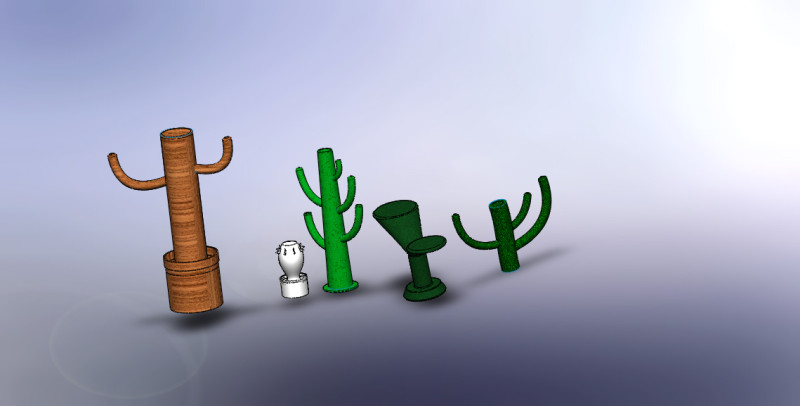 Collection of 5 decorative plants Model 3D .c4d .max .obj .3ds .fbx .stl .blend 