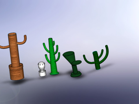 Collection of 5 decorative plants Modello 3D