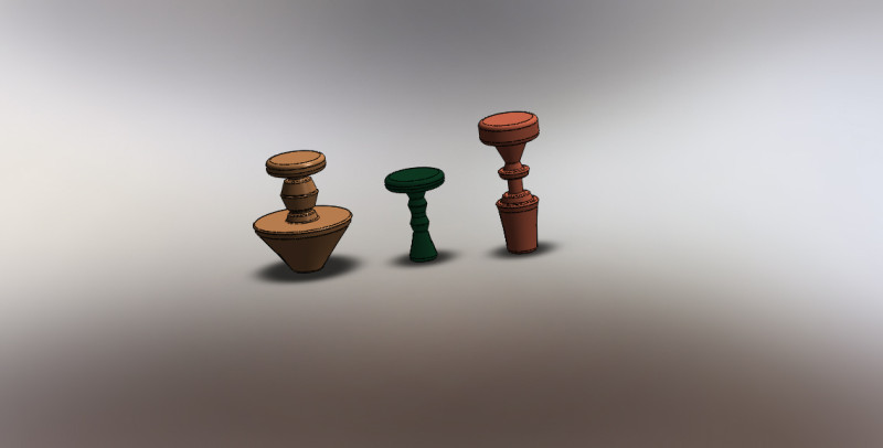 Collection of 3 decorative items 3D Model .c4d .max .obj .3ds .fbx .stl .blend 
