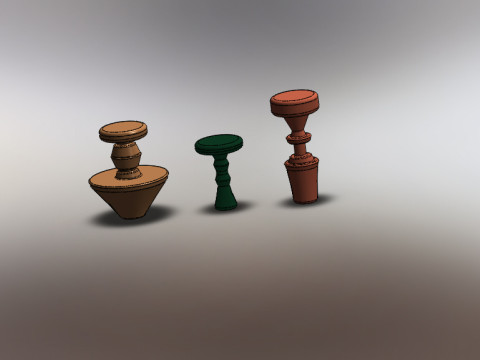 Collection of 3 decorative items 3D 모델