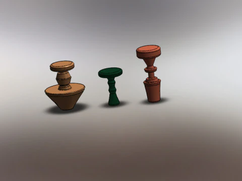 Коллекция из 3 декоративных предметов 3D Модель