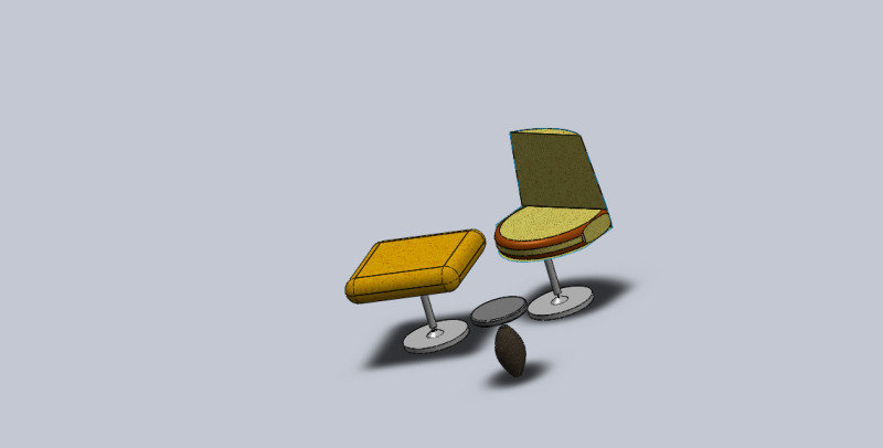 3 elements 2 chairs and 1 coffee table 3D Model .c4d .max .obj .3ds .fbx .stl .blend 