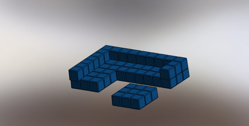 2 elements lego shape couchtable 3D 模型 .c4d .max .obj .3ds .fbx .stl .blend 