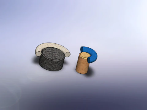 2 mały projekt sofy Model 3D