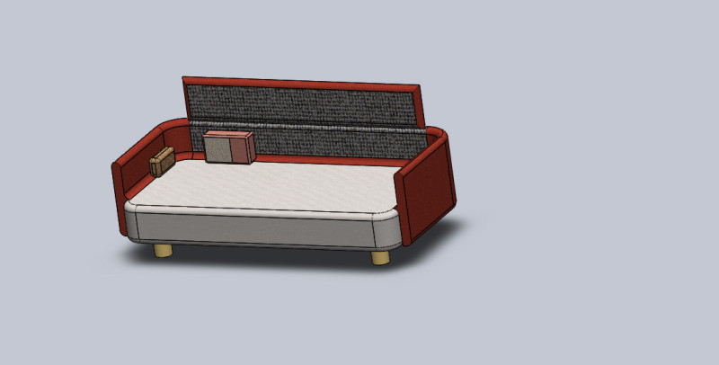 Couch design with 2 pillows 3D Модель .c4d .max .obj .3ds .fbx .stl .blend 