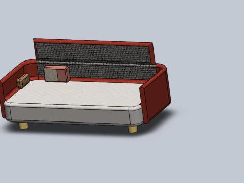 Couch design with 2 pillows 3D Model