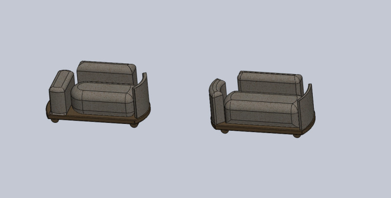 Collection of 2 couches 3D 模型 .c4d .max .obj .3ds .fbx .stl .blend 