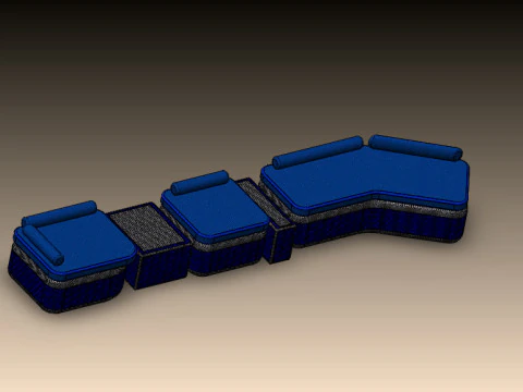 Zestaw dużej kanapy Model 3D