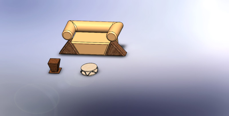 Couch 2 decorative tables 3D 모델 .c4d .max .obj .3ds .fbx .stl .blend 
