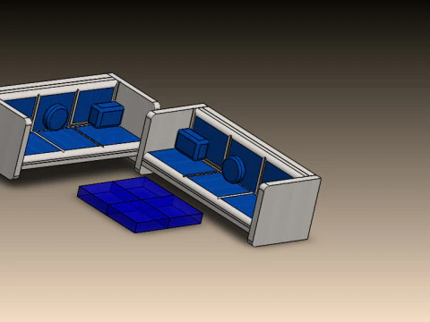 2 kanapy i stoliki kawowe Model 3D