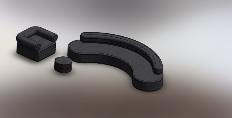 3 elements couch and sofa and coffee table 3Dモデル .c4d .max .obj .3ds .fbx .stl .blend