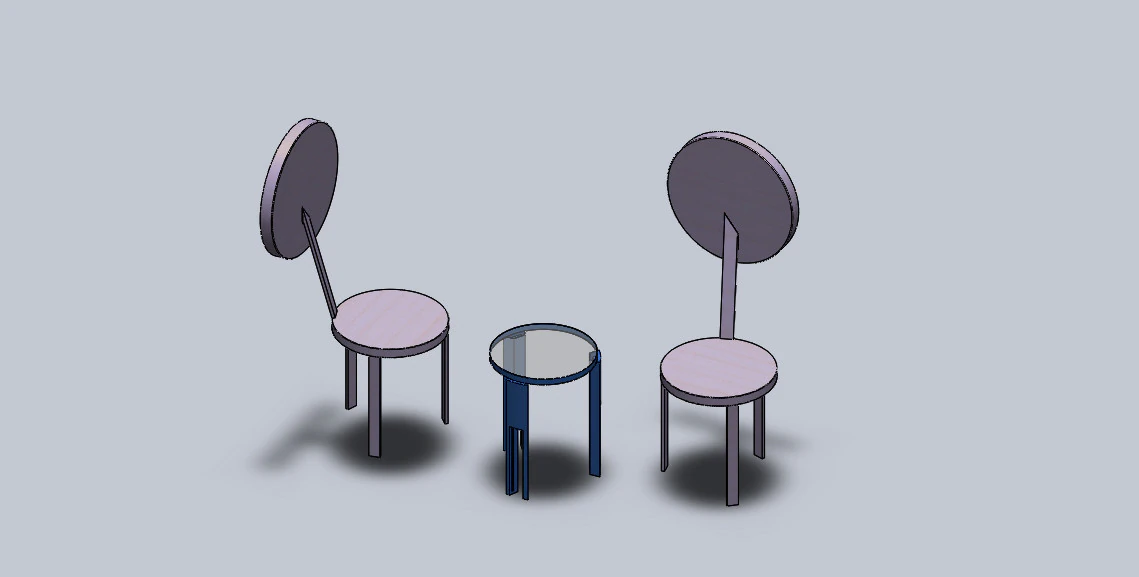 2 small chair and coffee table 3D Model .c4d .max .obj .3ds .fbx .stl .blend 