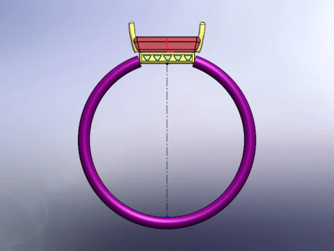 Кільце з діамантом 3D Модель