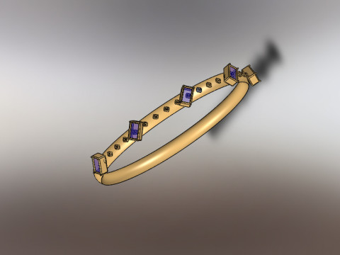 Collection of 5 gold rings Model 3D