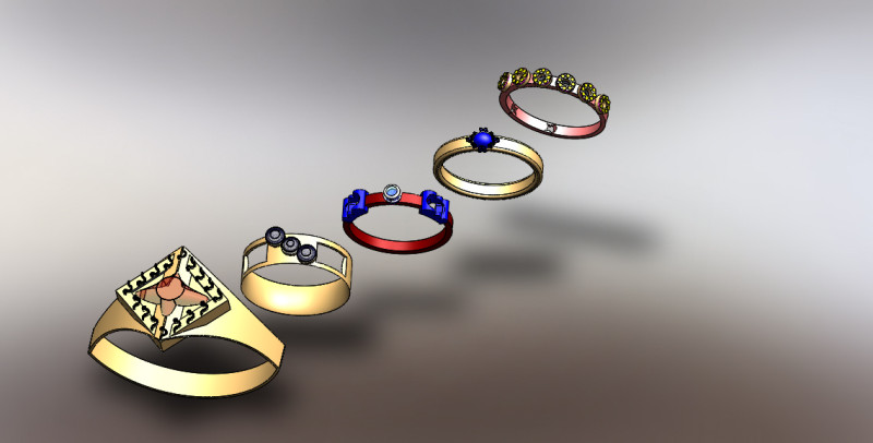 Ring collection Modelo 3D .c4d .max .obj .3ds .fbx .stl .blend
