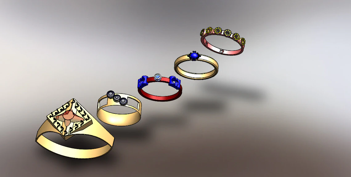 Ring collection 3D Model .c4d .max .obj .3ds .fbx .stl .blend 