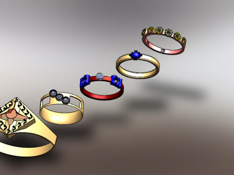 Ring collection 3D Model