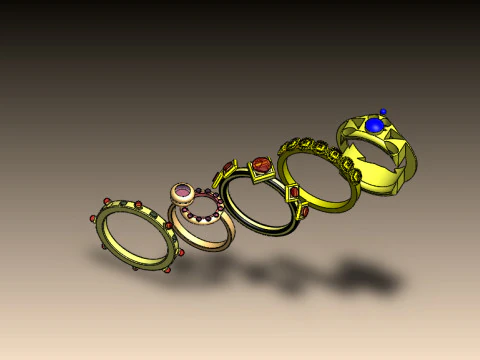 링 5개 컬렉션 팩 3D 모델