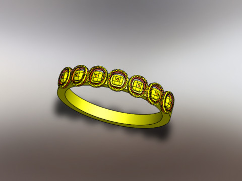 Collection pack of 5 rings Modèle 3D