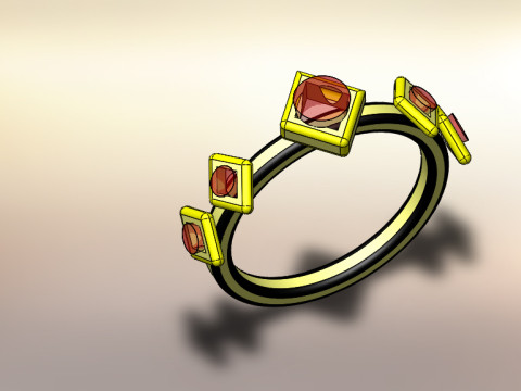 Collection pack of 5 rings Modèle 3D