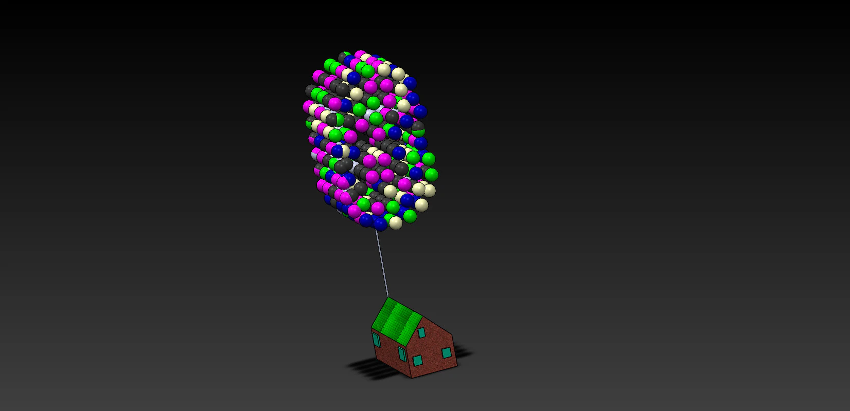 House of ballons up 3D Model .c4d .max .obj .3ds .fbx .stl .blend 