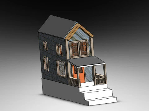 Chata w drewnie Model 3D