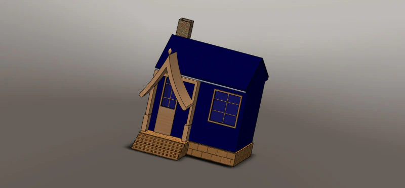 나무 작은 집에 오두막 3D 모델 .c4d .max .obj .3ds .fbx .stl .blend 