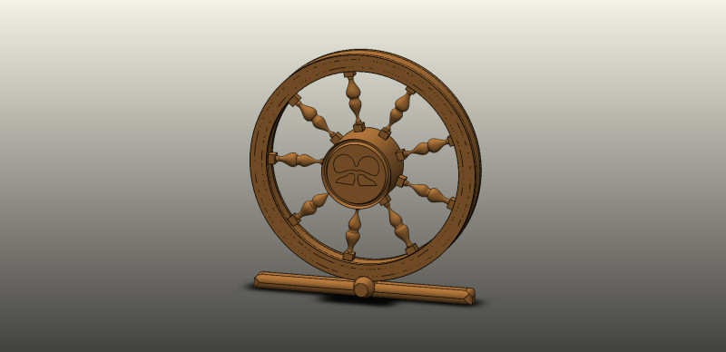 Pirats ship wheel 3D Model .c4d .max .obj .3ds .fbx .stl .blend 