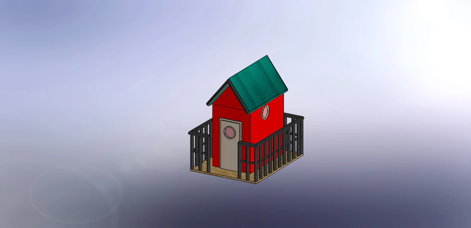 Small cabin house 3D Model .c4d .max .obj .3ds .fbx .stl .blend