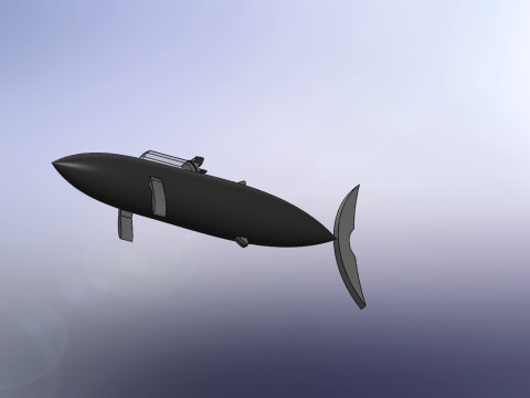 Sub marine designed like a shark 3D मॉडल