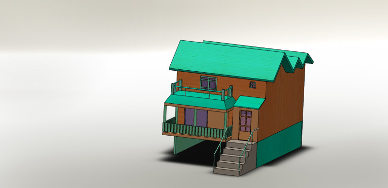 Wood house design Modelo 3D .c4d .max .obj .3ds .fbx .stl .blend 