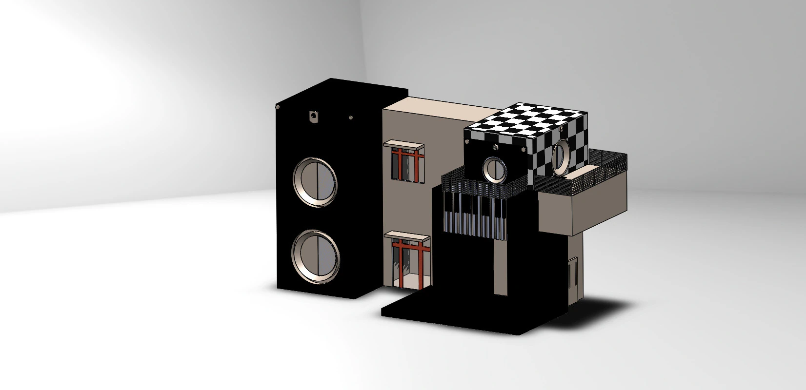 Sterio house 3D Model .c4d .max .obj .3ds .fbx .stl .blend