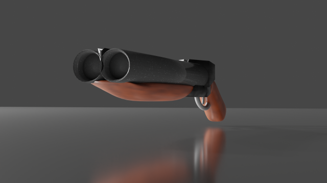 Sawed off shotgun 3D Модель .c4d .max .obj .3ds .fbx .stl .blend 