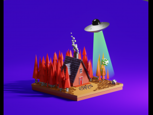 Alien abduction 3D Model