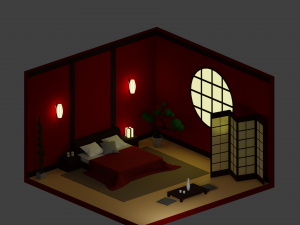 Japanese bedroom 3D Model