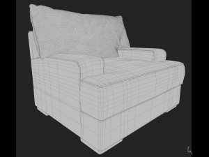 Soft Chair Mid poly Real time render PBR Modelo 3D