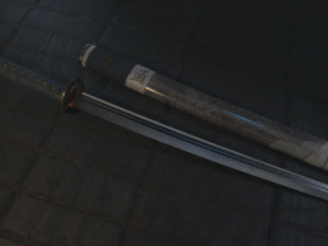 Wakidzashi Japan sword Game ready model Modelo 3D