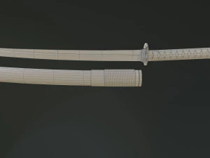 Espada japonesa Wakidzashi Modelo listo para el juego Modelo 3D